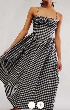 Ronny Kobo Barrett Dress Black White Gingham Corset Size XL NEW Revolve
